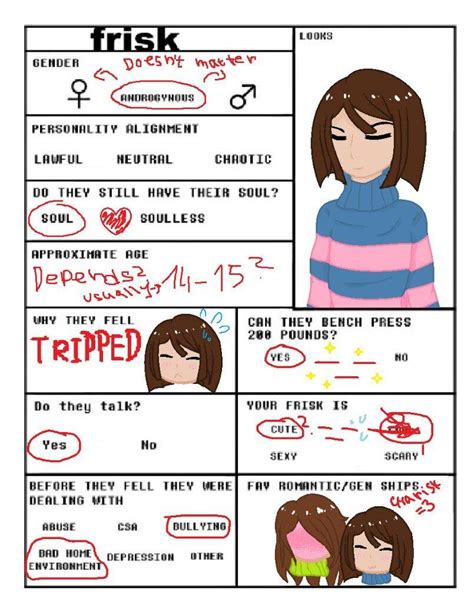 monster frisk|does frisk have a personality.